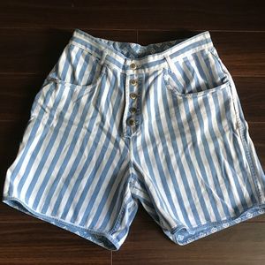 Vintage Reversible Denim Exposed Button Fly Shorts